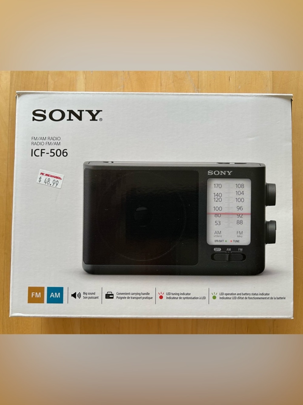 Sony Black Portable AM/FM Radio with Telescoping Antenna